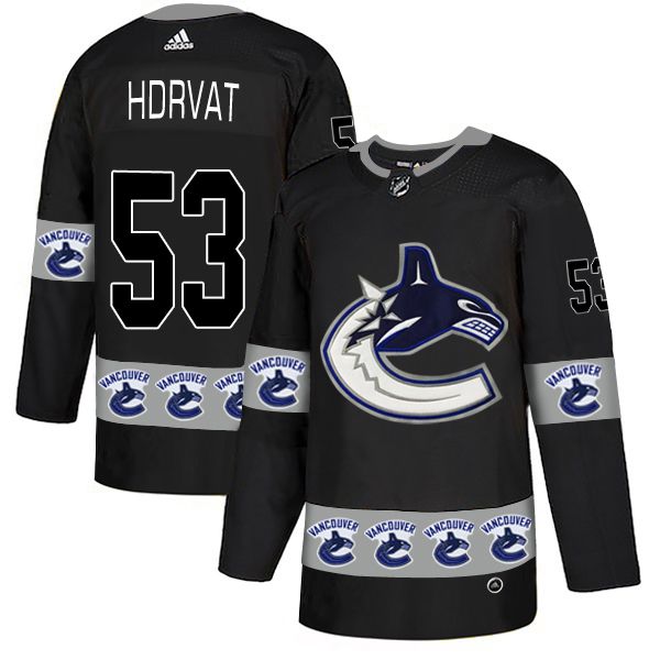 Men Vancouver Canucks #53 Hdrvat Black Adidas Fashion NHL Jersey->vancouver canucks->NHL Jersey